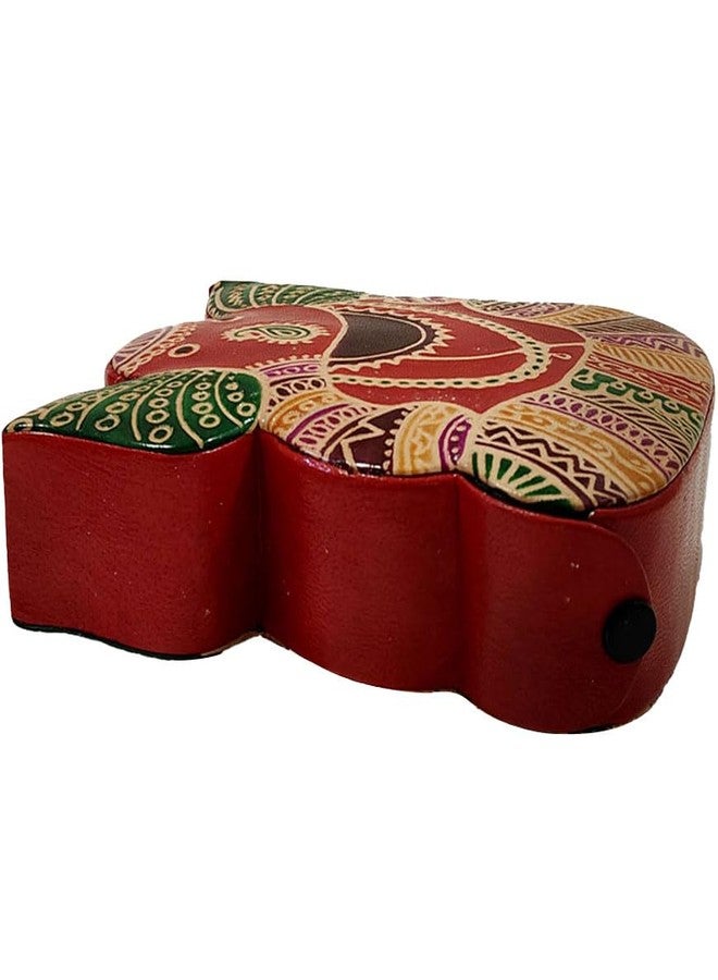 MaatirDesigns Ganesha Leather Piggy Bank - Stylish Money Saving Box for Adults, Kids, Home & Office Décor (Red) - Image 3